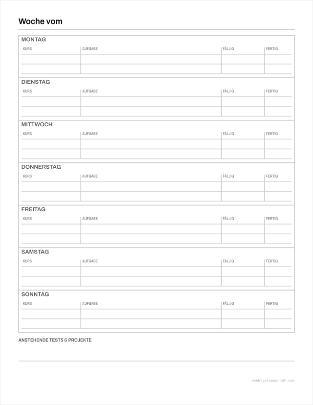 Bill payment tracker, US Letter 215.9 by 279.4 millimetres