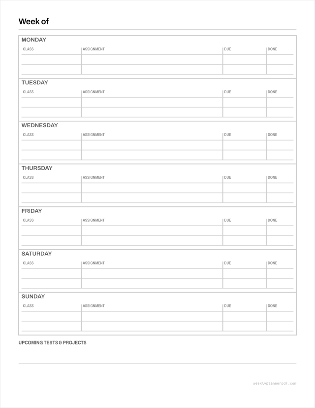 Bill payment tracker, US Letter 215.9 by 279.4 millimetres