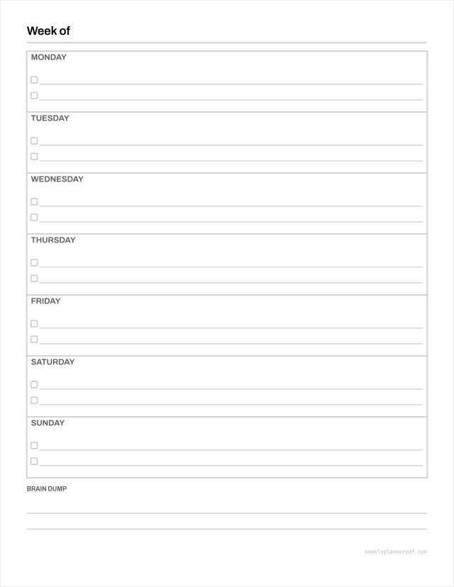 Grocery list, US Letter 215.9 by 279.4 millimetres
