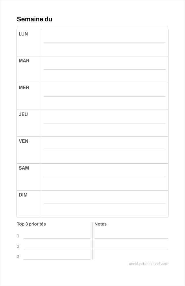 Half Letter weekly planner, Half Letter 139.7 by 215.9 millimetres