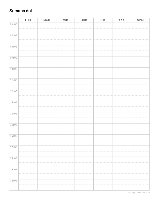 Letter size weekly planner, US Letter 215.9 by 279.4 millimetres