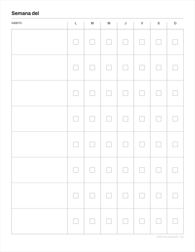 Weekly self care planner, US Letter 215.9 by 279.4 millimetres