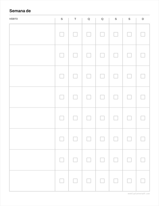 Weekly self care planner, US Letter 215.9 by 279.4 millimetres